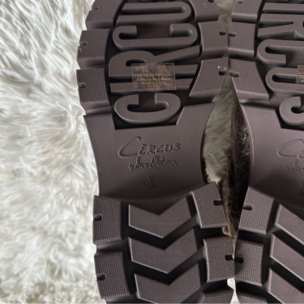 Circus NY By Sam Edelman Clare Faux Fur Lined Bootie Brown New In Box Size 8 - Picture 9 of 10